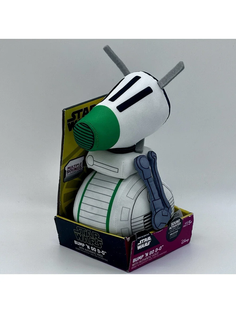 Star Wars Bump 'N Go D-O Plush 8 Inch w/ Voice Sounds Activated Disney NEW